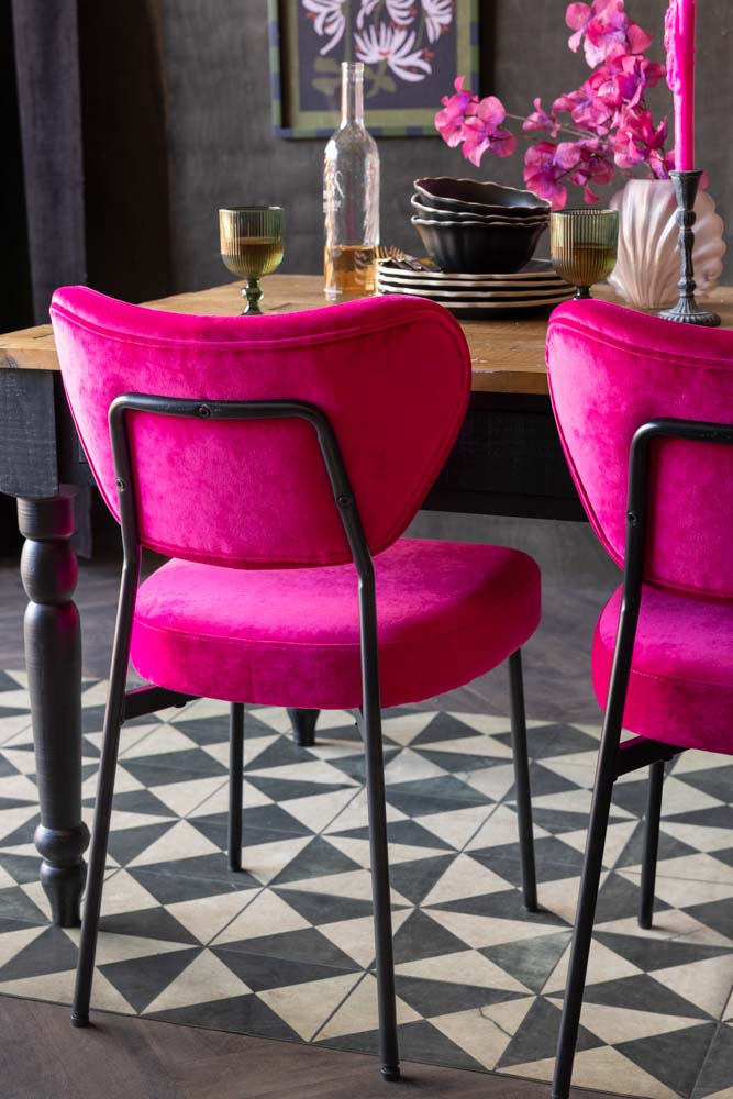 Lot de 2 chaises de salle à manger rose vif Harry's