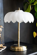 Lampe de table désert blanche et dorée