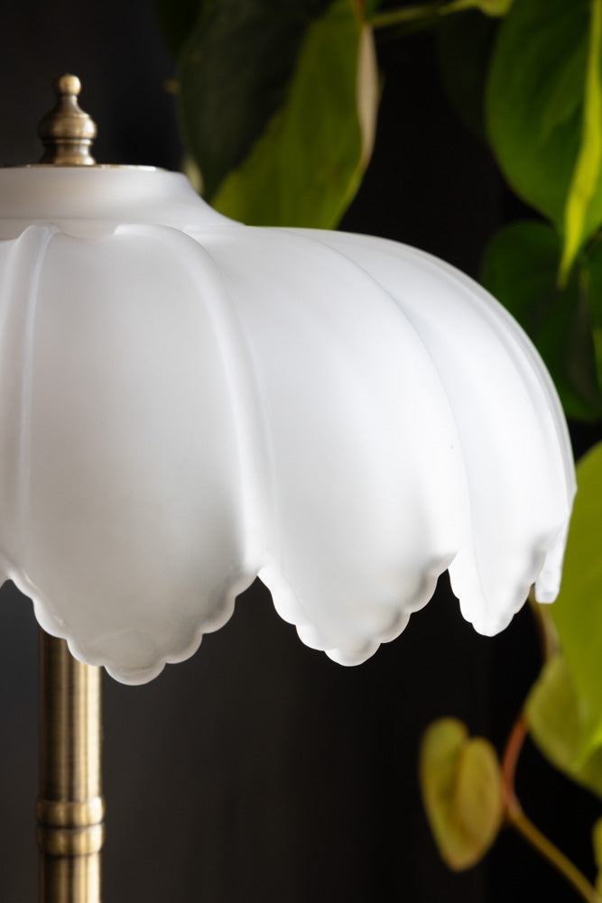 Lampe de table désert blanche et dorée