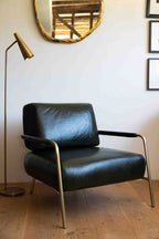 Fauteuil club en cuir vert foncé