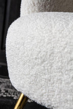 Fauteuil Teddy blanc avec pieds dorés