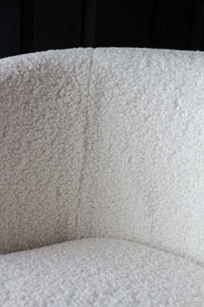 Fauteuil Teddy blanc avec pieds dorés