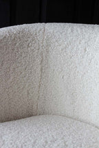 Fauteuil Teddy blanc avec pieds dorés