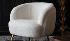 Fauteuil Teddy blanc avec pieds dorés