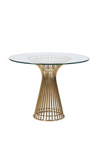 Table à manger ronde avec plateau en verre