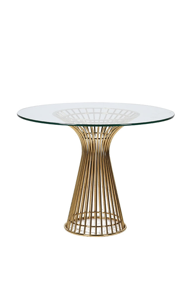 Table à manger ronde avec plateau en verre